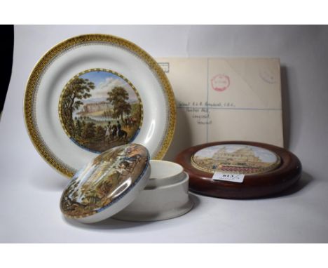 Royalty Interest: a Christmas card, from Prince Philip, signed, in an envelope dated 1968, a 19th century pot lid Funeral of 