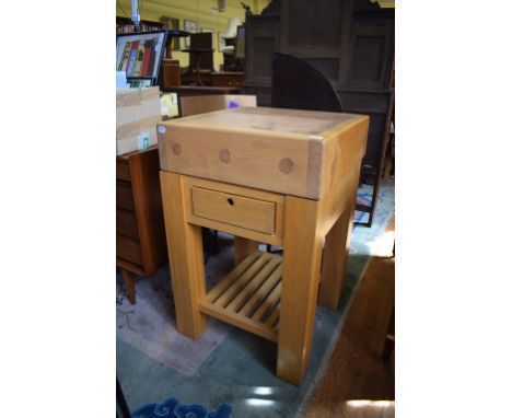 A Mark Wilkinson butchers block, 68 cm wideProvenance:  As used in the film Jack and Sarah in the Provence kitchen scene, wit