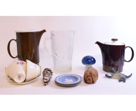 A Paragon part tea service, other ceramics, glass, light fittings and items (5 boxes)