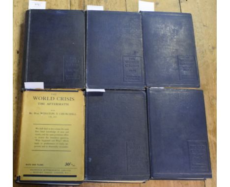 Churchill (Winston S) The World Crisis, six vols, cloth, corners and edges knocked, one with dw (6)  See illustration   Condi