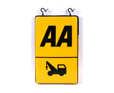 An Automobile Association (AA) double sided sign, with bracket, 42 cm wide  See illustration