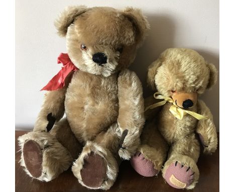 A Chad Valley teddy together with a Merrythought teddy. Both in good condition. Chad Valley 40cms h. 