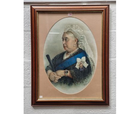 English School, Queen Victoria, colour print, 61 x 43cm oval.&nbsp;&nbsp; 