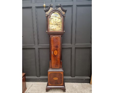 A George III mahogany and inlaid eight day longcase clock,&nbsp;the 13in brass moonphase dial inscribed 'Gabriel Smith, Chest