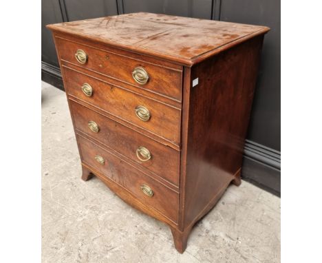 An antique mahogany commode chest, 64cm wide.&nbsp;&nbsp; 