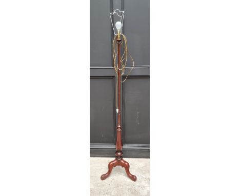 An old mahogany tripod standard lamp.&nbsp; 