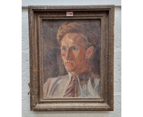 Sam Glover, self portrait, oil on canvas, 40 x 29.5cm.&nbsp;&nbsp; 