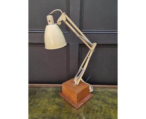 A vintage Herbert Terry 'Anglepoise' lamp, on associated base. 