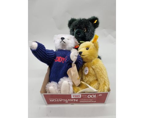 Three modern Steiff teddy bears,&nbsp;comprising 'Classic 1909'; 'Petsy'; and 'Teddy G'. 