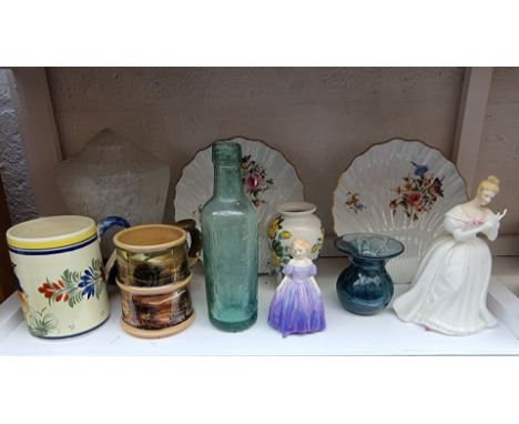 A mixed group of ceramics,&nbsp;to include a pair of Royal Worcester shell plates; and a Boscastle mug. (10) 