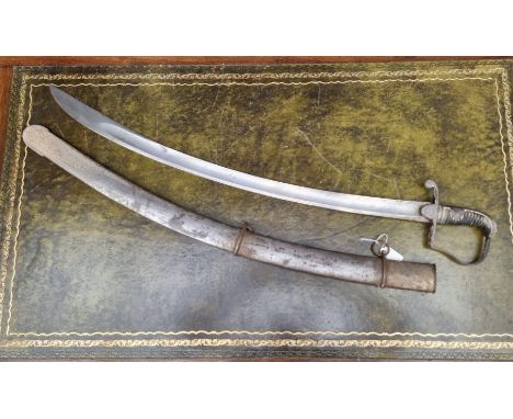 A 19th century Hussar's sabre and steel scabbard.