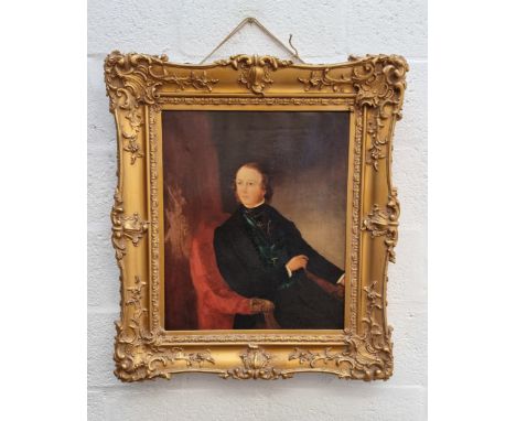 British School, second half 19th century, half length portrait of a seated gentleman, oil on canvas, 59 x 40cm.&nbsp; 