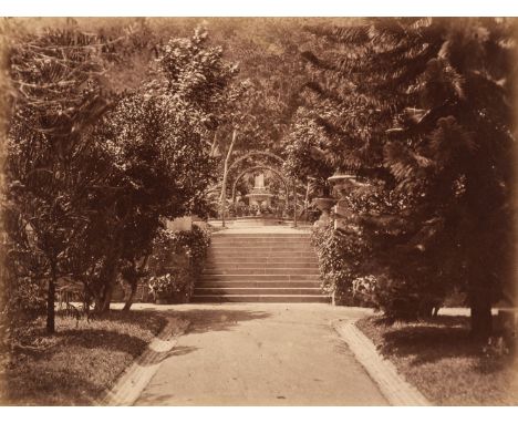 * Hong Kong. Seven albumen print photographs, c. 1870, a group of five images of the Botanical Gardens, and two of Hong Kong 