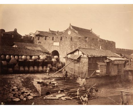 * China. Pagoda Hill, 5 miles from Soochow, possibly by Henry Cammidge, c. 1865, albumen print, 20.5 x 27 cm, card mount with
