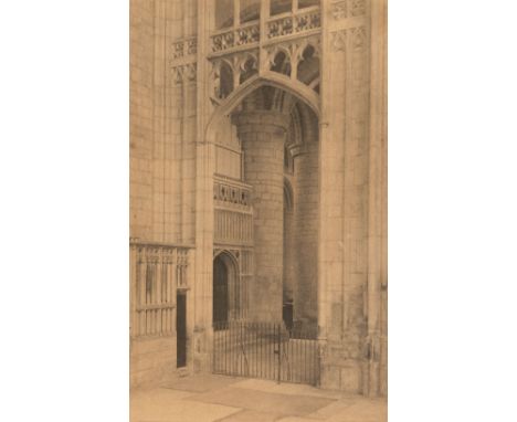 * Evans (Frederick Henry, 1853-1943). North Transept from St Paul's Chapel, Gloucester Cathedral, c. 1900, platinum print, 12