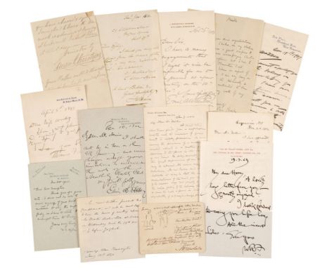 * Artists’ Autographs. A good series of 17 Autograph Letters Signed by various 19th and 20th-century artists, including James