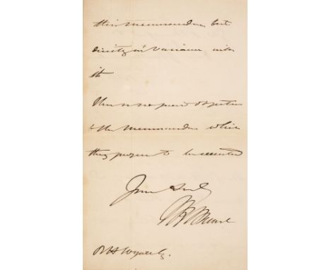 * Brunel (Isambard Kingdom, 1806-1859), British civil engineer and mechanical engineer. Autograph Letter Signed, 'I. K. Brune