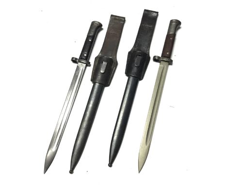 Two examples of the post WW2 Czechoslovakian VZ-24 bayonet, with one marked ‘CSZ’ to the ricasso, and another marked ‘tgf’ to