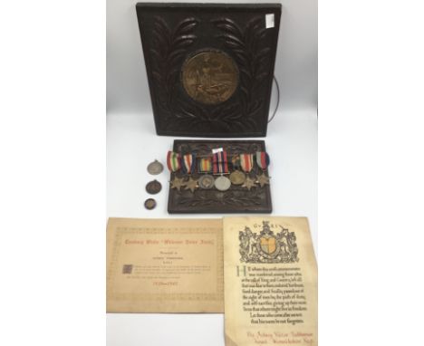 A good WW1 casualty and WW2 prisoner of war family medal group, awarded to Sidney Victor Tabberner, and his son, also Sidney 