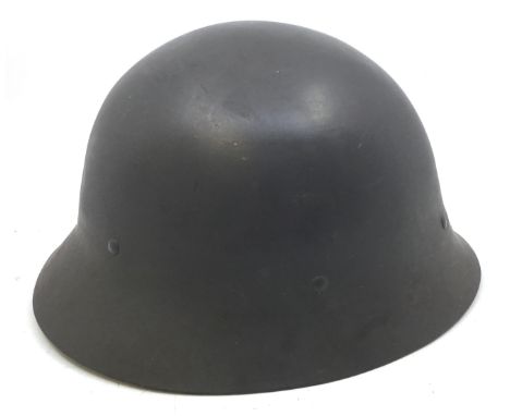 A M1926 Swedish steel helmet, complete with original 3 panel leather liner (which are padded to the underside), and leather c