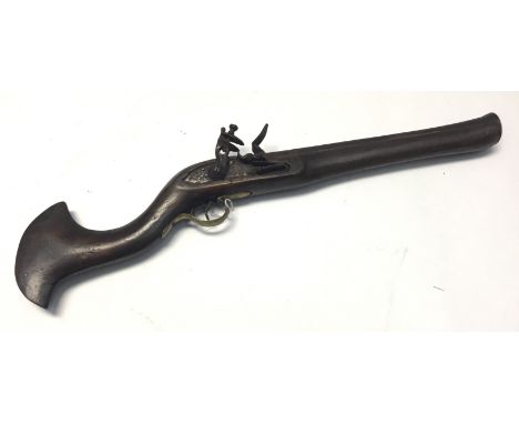 An Antique Indian style short gun with flared iron barrel 25&rdquo; overall with barrel at 13&rdquo; Bore at muzzle 1&frac12;