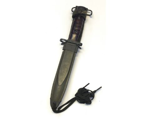 A post WW2 Dutch variant of the US M4 bayonet, but actually manufactured by the German manufacturer, E & F Hörster in circa 1