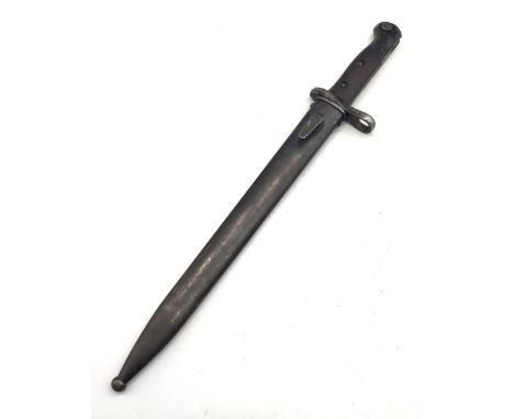 A German made Portuguese M1904 bayonet, by Simson & Co, Suhl. With wooden slab grips secured by 2 screws, and a birds beak po