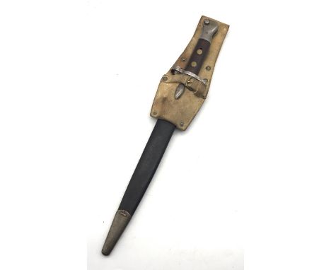 A British 1888 pattern MK1 Type 2  ‘Lee Metford’ bayonet, complete with leather scabbard and Slade Wallace buff leather frog.