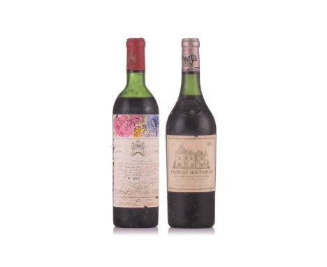 A Bottle of Chateau Mouton Rothschild 1ere Grand Cru Classe Pauillac, 1970, together with a Bottle of Chateau Haut Brion 1ere