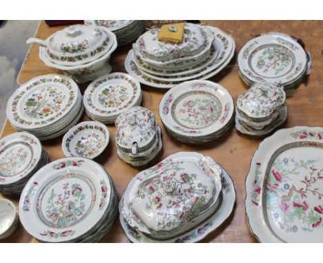 Two large part dinner services, thirty-six pieces of Burgess & Leigh 'Indian Tree' pattern including side and dinner plates, 