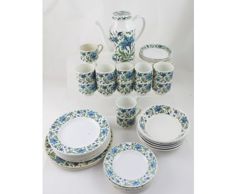 A c1970s Midwinter 'Spanish Garden' part tea/dinner set (38).