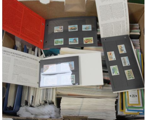 A large collection of first day covers, stamp strips, stamp collectors' issues, definitive issues and first issue stamps etc.