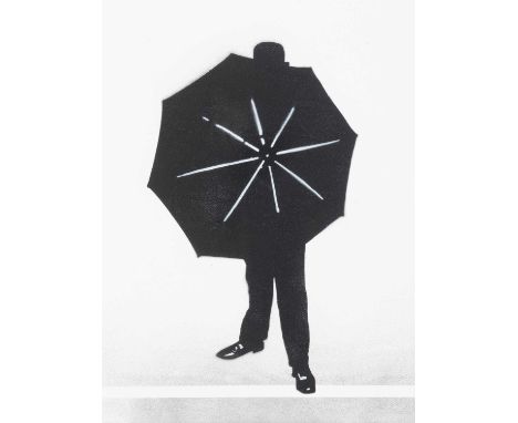 Nick Walker (British 1969-), 'Umbrella Assassin II', 2008, spray paint and stencil on canvas, signed and numbered from an edi