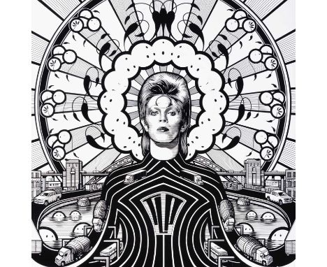 The London Police (British Collaboration), 'All Hail Sir David Of Bowie', 2013, acrylic on canvas, signed and dated in black 
