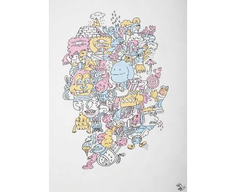 Mr Doodle (British 1994-), 'Untitled', unique print on wove paper, signed 'Sam Cox' in black ink; sheet: 42 x 29cmARRsheet: 4