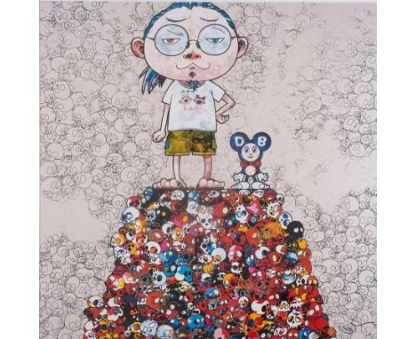 Takashi Murakami (Japanese 1962-), 'DOB &amp; Me: On The Red Mound Of The Dead', 2013, offset lithograph in colours on wove p