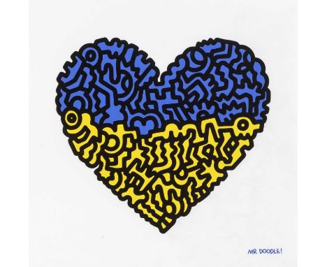 Mr Doodle (British 1994-), 'Doodle For Ukraine', 2022, giclee print on wove paper, signed to the plate, from an open edition;