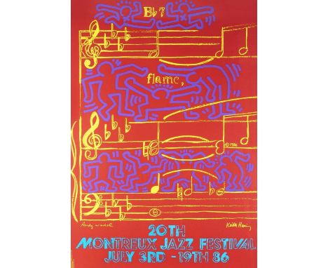 Andy Warhol (American 1928-1987) &amp; Keith Haring (American 1958-1990) (Collaboration), 'Montreux Jazz Festival', 1986, scr