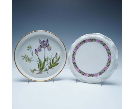 This collection features a C.T. Altwasser German porcelain trivet adorned with pink flowers and green leaves, showcasing a de
