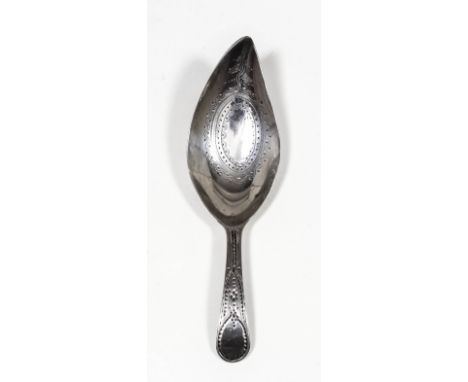 The Alex Sandford Collection of Silver Caddy Spoons A George III silver caddy spoon, the leaf pattern bowl with wrigglework i