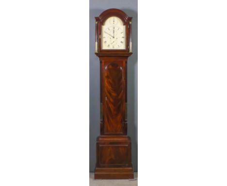 A George III mahogany longcase clock by Oakley of London, the 12ins painted dial with Roman numerals, subsidiary seconds dial