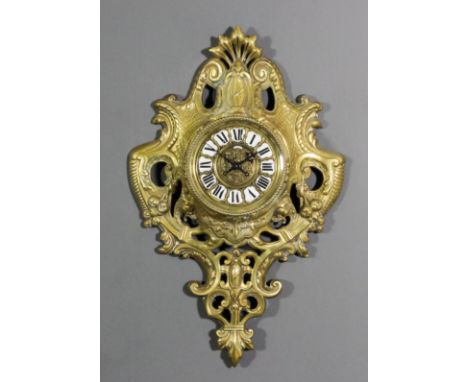 A late 19th century French brass cased cartel clock by H. & F. of Paris, No. 7139 58 and retailed by Linderoth of Stockholm, 