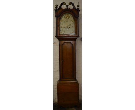 Early 19th century 8 day longcase clock by George Atkinson of Louth in an oak case&nbsp; Ht 213cm&nbsp;