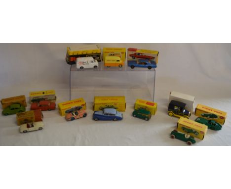 Boxed Dinky die cast cars, consisting of some reproduction cars and boxes, including 113 MGB white Sports Car with red interi