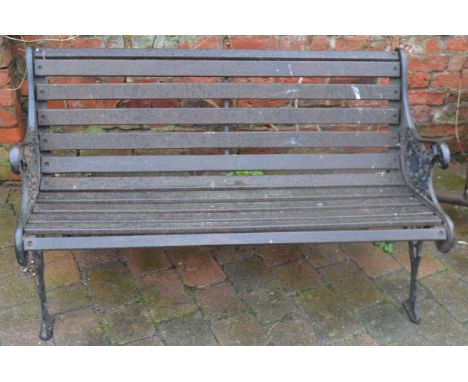 Garden bench with cast iron ends L 128cm