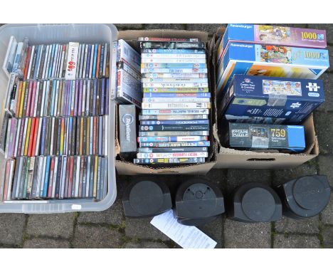 Large quantity of CDs, including James Blunt, Paolo Nutini, Pop Party 2, The Elvis Interviews, etc, DVDS, jigsaws and Modus s