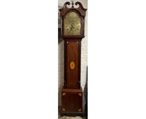 Robert Bunyan of Lincoln George III brass face longcase clock with 8 day movement in a fine mahogany case with quarter column