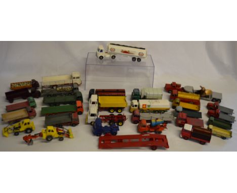 Quantity of approximately 30 Dinky diecast toys, including Guy,&nbsp;Muir Hill 2-WL Loader, Esso fuel tanker, Shell / BP fuel