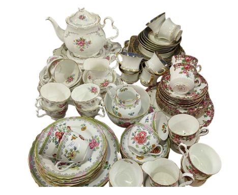 Collection of decorative porcelain including Spode Copelands, Paragon, Royal Albert, etc.