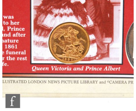 A Victoria 1897 Sovereign and Crown inset into first day cover to celebrate 1837-1901. 